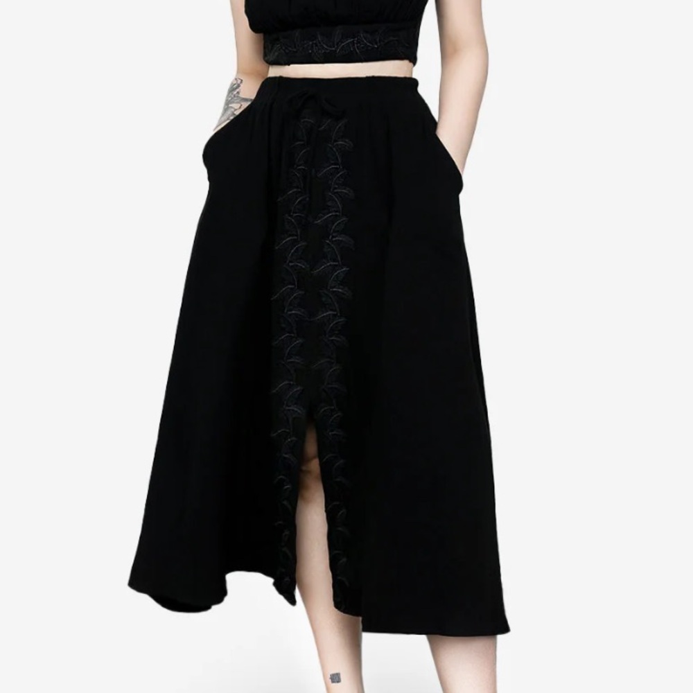 Disturbia Black Floral Skirt